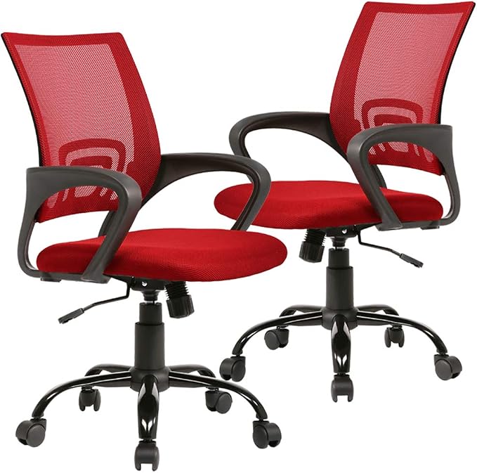 Office Chair Ergonomic Cheap Desk Chair Mesh Executive Computer Chair with Arms for Back Pain, Set of 2
