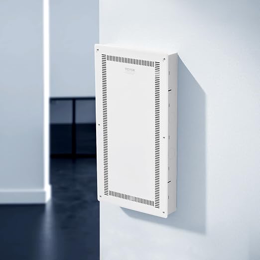 VEVOR Structured Media Enclosure, 28-Inch, Recessed in-Wall Media Box with Cover, Wall-Mount Cable Management Box Kit, Structured Wiring Multi-Media Cabinet, Cold-Rolled Steel, for TV Home Theater