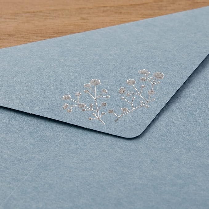 Midori 86508006 Letter Set Foil Stamped Envelopes, Haze Grass Pattern