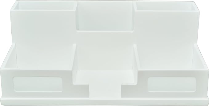 Victor W9525 Pure White Desk Organizer with Smart Phone Holder™
