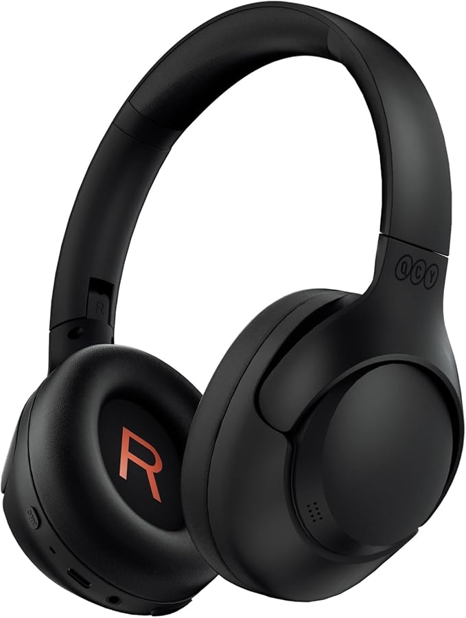 QCY H3 ANC Bluetooth Headphones Over Ear, Active Noise Cancelling Bluetooth 5.4 Headphones with Microphones, Hi-Res Audio Sound, Multipoint Connection, 60H Playback, Custom EQ via App(Black)
