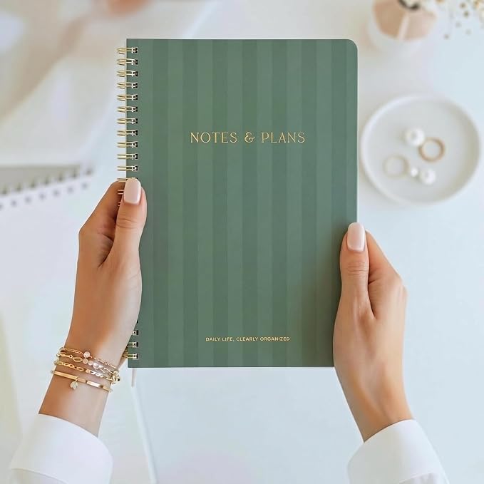 Beautiful Daily Planner And Notebook With Hourly Schedule - Aesthetic Spiral To do List Notepad to Easily Organize Your Tasks And Appointments - Stylish Book And School Or Office Supplies For Women