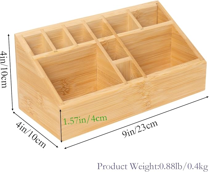 2 Pack Bamboo Art Supply Organizer Pen Holder | Wooden Desktop Storage, For Artists, Office Supplies, Makeup Brushes, Minimalist Desk Accessory