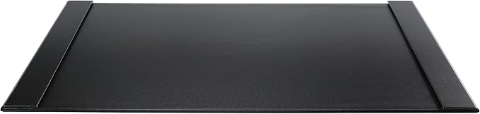 30" x 18" Leather Desk Blotter with Side Rails for Writing Leather Executive Desk Pad Protector Desk Mat for Office Home Workplace Black