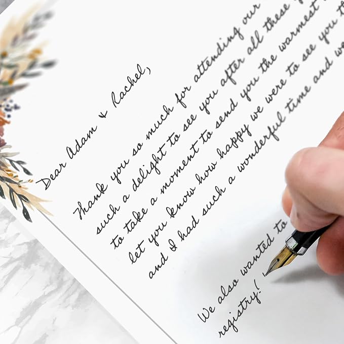 Indie Autumn Floral Letterhead With Envelopes / 40 Decorative Boho Fall Botanical Sheets With Matching Envelopes / 8.5" x 11" Rustic Watercolor Feathers Foliage Paper/All Occasion Design