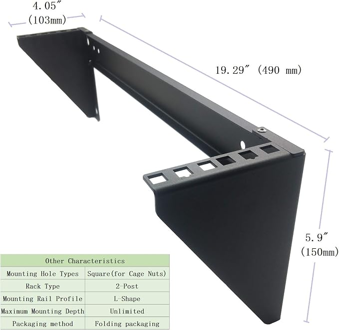 19 Inch 2U Heavy Duty Vertical Wall Mountable Rack and 125 lb Wall Mountable Server Rack (1)