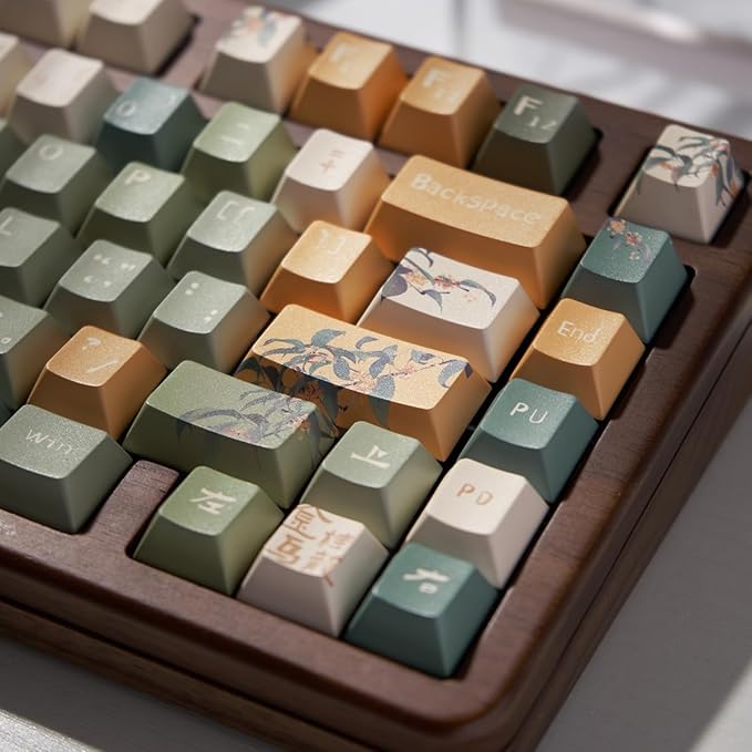 152 Keys Green Keycaps PBT Dye Sub Cherry Profile Keycaps Fit for 61/64/87/104/108 Cherry Mx Switches Mechanical Keyboard
