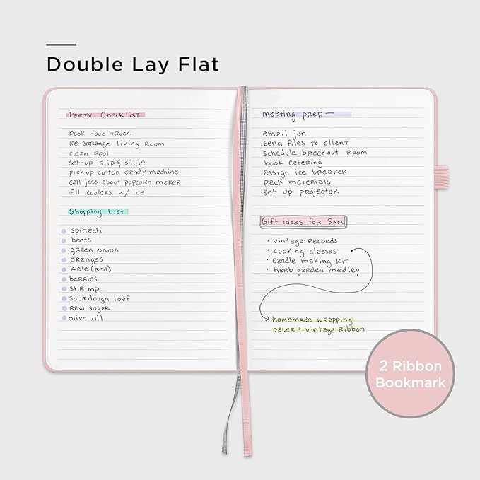 &And Per Se Lined Notebooks 3-Pack Gift Set, A5 Hardcover Journals, 160 Pages 100gsm Thick Paper, 3 Assorted Colors (Cyan, Pink & Purple)