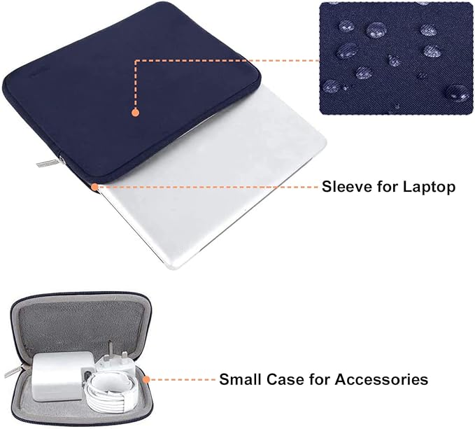 MOSISO Laptop Case 13 inch, 13 inch Laptop Sleeve Bag Compatible with MacBook Neo/Air M5 M4 M3 M2 M1 2026-2018 / Pro M2 M1 2026-2016, Neoprene Computer Sleeve Bag with Small Case, Navy Blue