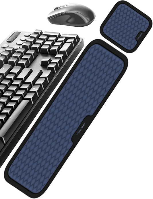 Vaydeer Extra Large Wrist Rest Set for Keyboard and Mouse, Computer Ergonomic Wrist Support, Armrest Elbow Pad Mouse Rest, Typing Pain Relief Soft Memory Foam Desk Cushion for Office Work Gaming