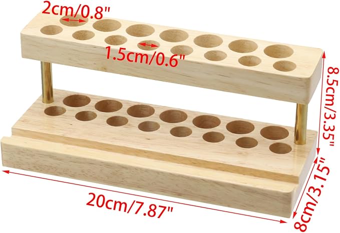 Crapyt Wooden Pen Display Stand with 15 Slots and Cell Phone Stand | Unique Pencil Holder for Desk Decor Minimalist Office Desk Organizer (Wood Color)