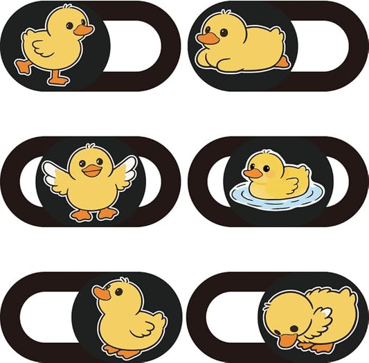6Pcs 6 Styles Duck Cute Laptop Camera Cover Privacy Guard Accessories, 0.04 Inch Ultra Thin Webcam Cover Slide Protector Blocker for Desktop Computer Tablet Notebook Mini PC Office Use