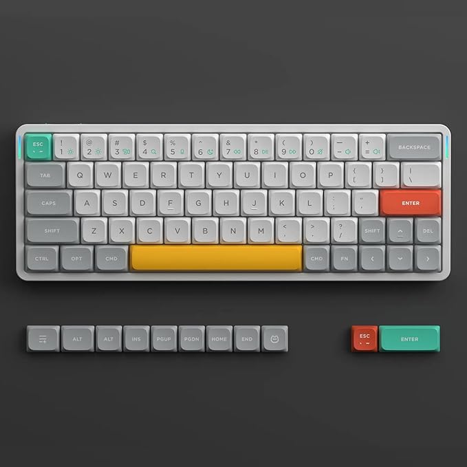 nuphy Air60 V2 Portable Wireless Keyboard 60% Low Profile Mechanical Keyboard Support QMK/VIA Compatible with Windows/mac OS/Linux Supports Bluetooth 5.1/2.4GHz/USB-C White - Gateron Blue Switch