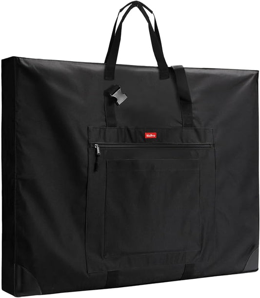 Nicpro Large Size Art Portfolio Case, Artist Portfolio Tote Bag with Leather Corners & Side Widening, Waterproof Storage Portfolio Folder with 3 Pockets for 20'' x 26'' Poster Canvas Sketching Drawing