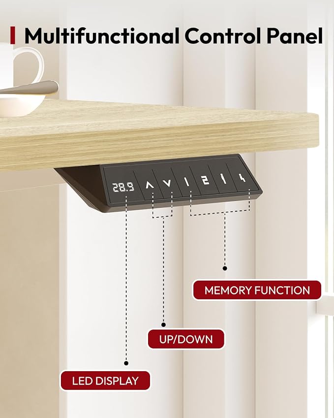 SANODESK Electric Standing Desk, 71 x 32'' Height Adjustable Sit Stand Desk with Large Splice Board Desktop Ergonomic Memory Presets Computer Workstations for Home Office, White Frame/White Wood Grain