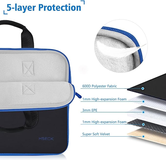 Hseok Laptop Sleeve 13.3-14 inch Case with Small Pouch, Neoprene Computer Bag Compatible with MacBook Neo/Pro 14 M5/M4/M3/M2/M1, Mac Air/Pro 13.3, XPS 14 and Most 13-14 inch Notebooks,B01K03