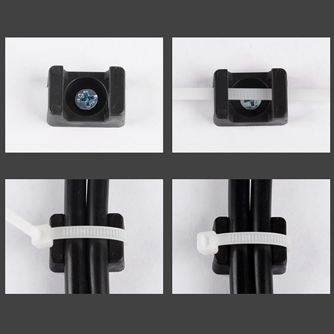 20Pcs Magnetic Zip Tie Mount, Cable Zip Tie Base Wire Clips for Cables Management, Heavy Duty Multipurpose Ties Mount Base, Wire Harness Ties, Cable Holder