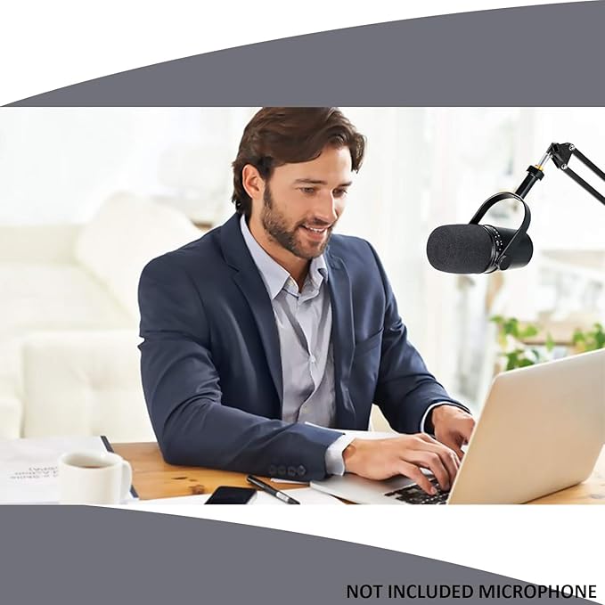 MV7 MV7X MV7+ Boom Arm - Mic Arm with Foam Cover Windscreen Compatible with Shure MV7 and Shure MV7X and Shure MV7+ Microphone with Pop Filter by YOUSHARES