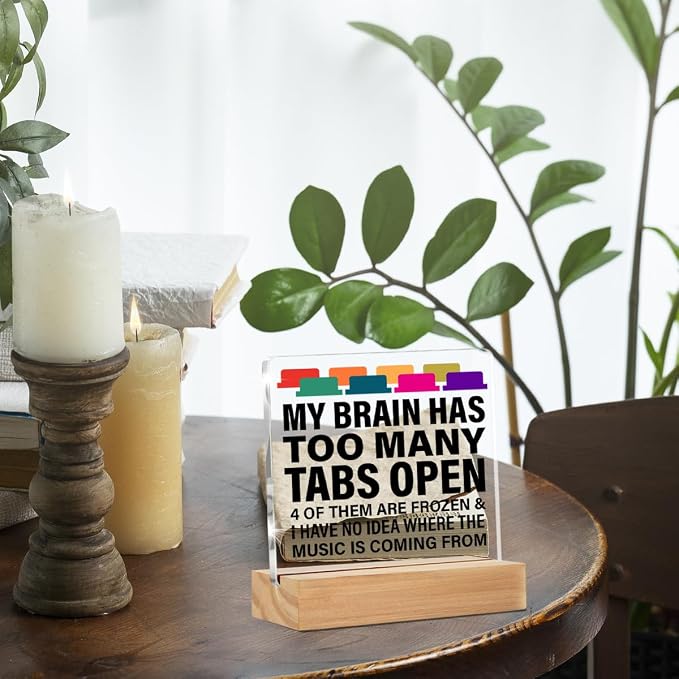 Funny Desk Decor Signs Office Humor Gift for Coworkers Employee | Gifts for Colleagues, Chaos Coordinator Sign Desk Decoration, Clear, Acrylic