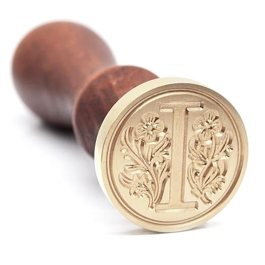 Medieval Initial Alphabet Wax Seal Stamp, Brass Head Wooden Handle, for Thanksgiving Card/Envelope/Gift Wrap/Wedding Engagement Party Invitation - Letter I