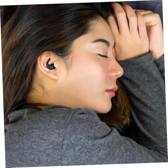 Silicone for Noise Reduction and Hearing Protection, 1 Pair with Storage Case, Anti-Noise for Sleeping, Studying, Concerts, and Industrial Use in Black Style