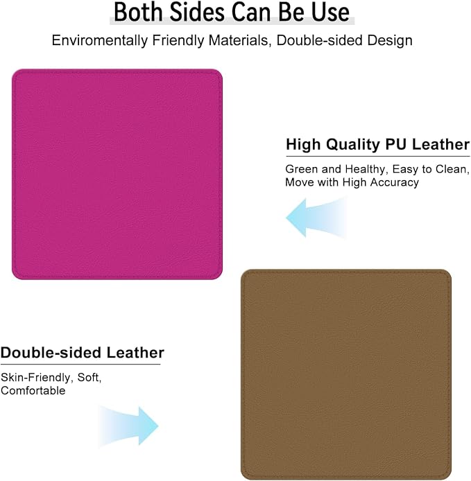 Dual Sided Leather Desk Mat - Waterproof Desk Pad - Ideal for Large Mouse Pad and Desk Mats on Top of Desks (Rose, 11"*8")