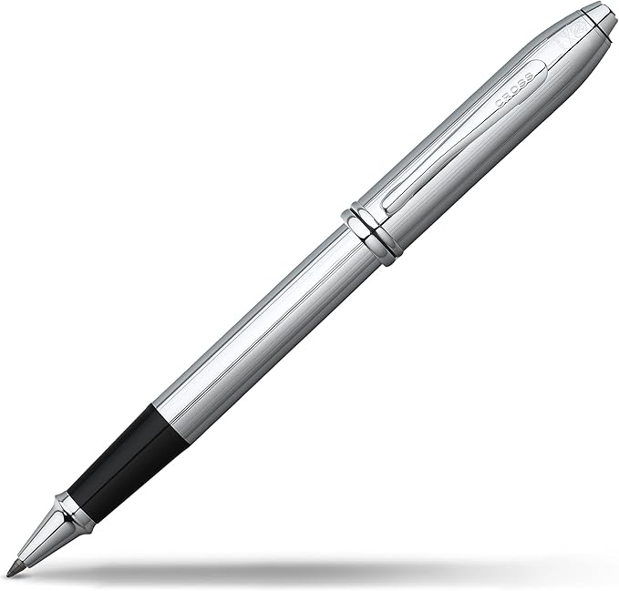 Cross Townsend Refillable Rollerball Pen Presented in a Luxury Gift Box - Medium Point, Black Ink, Lustrous Chrome
