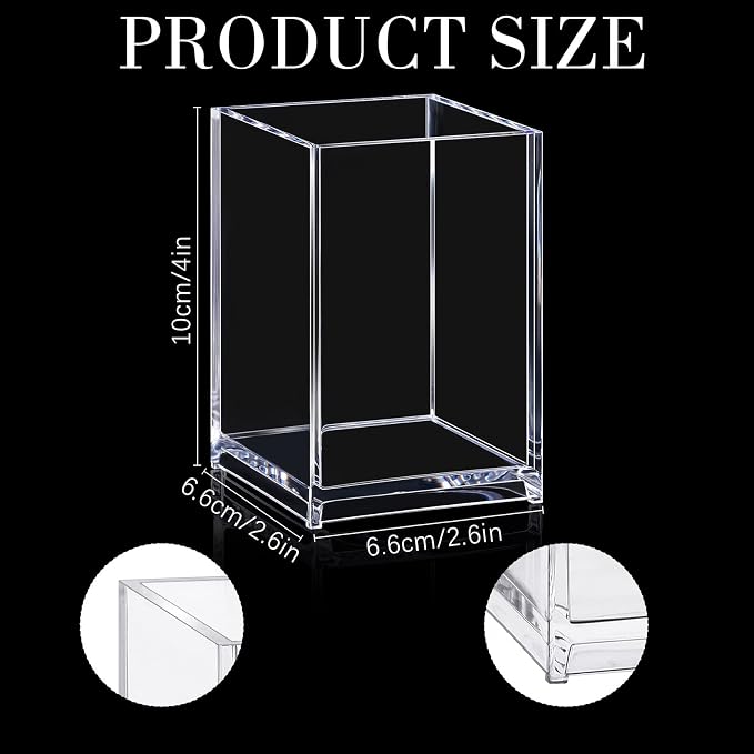 Fumete 12 Pack Acrylic Pen & Makeup Brush Holder – Clear Desktop Organizer for Office, School, and Home Supplies,Stationery Organizer Accessory