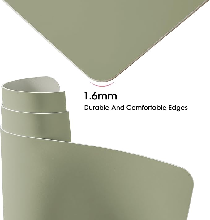 Leather Desk Pad Protector 23.6x13.7inch Non-Slip Large Gaming Mouse Pad Waterproof Desk Writing Pad Desk Blotter Laptop and Keyboard Mat for Office and Home(Green)