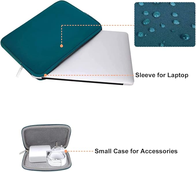 MOSISO Laptop Case 13 inch, 13 inch Laptop Sleeve Bag Compatible with MacBook Neo/Air M5 M4 M3 M2 M1 2026-2018 / Pro M2 M1 2026-2016, Neoprene Computer Sleeve Bag with Small Case, Deep Teal