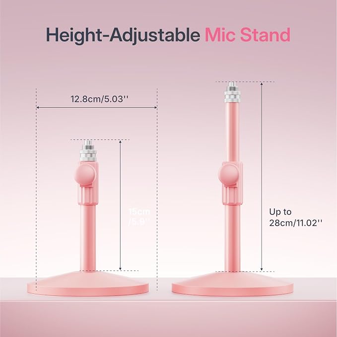 MAONO PD200W Hybrid Wireless Podcast Microphone for PC, Dynamic XLR USB Mic with Desktop Stand, Software, Noise Cancellation, for Vocal Recording, Streaming, Content Creation, Pink
