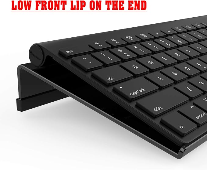 KOTEMON Mini Computer Keyboard Stand-11.8'' x 5.1''-Small Computer Keyboard Tray Acrylic Keyboard Holder for 78 Keys Universal Compact Keyboard, with Black Silicone Strip, Black