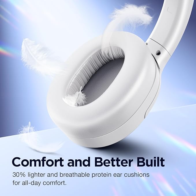 Upgrade Pro‑level Hybrid Active Noise Cancelling Headphones with HD Sound, Wireless Bluetooth Headphones Over The Ear Unequaled Comfort, Vivid Deep Bass, for Home Office Travel Birthday Gift Pcs