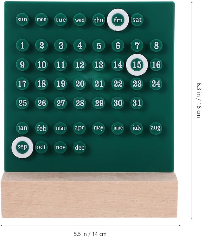 Perpetual Flip Calendar for Desk Month Date Display Acrylic and Material Stylish Desktop Ornament for Office Bedroom Living Decor