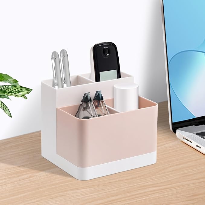 Poeland Desktop Storage Organizer Pencil Card Holder Box, Holders for Desk Accessories, Container for Desk, Office Supplies, Vanity Table