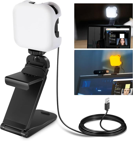 NEEWER LED Streaming Light with Windows & macOS Software Control, 2 in 1 Monitor Mount & Stand, Ultra Bright 2900K-7000K USB Laptop Computer Webcam Lighting for Video Conference, Zoom Call, PL81 PRO