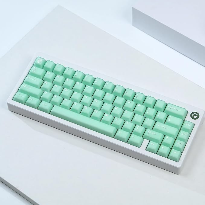 Sumgsn 114 Keys Translucent Keycaps Cherry Profile PBT Doubleshot Green Keycaps Set Fit for 60% 65% 75% Cherry Mx Switches Mechanical Keyboards