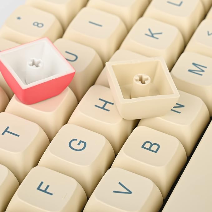 Guffercty kred XDA Profile Yellow Keycaps 60 Percent Dye-sub PBT Keyboard Caps with ISO Keys for 60% 65% 75% 96% Mechanical Keyboard (Soy Milk)