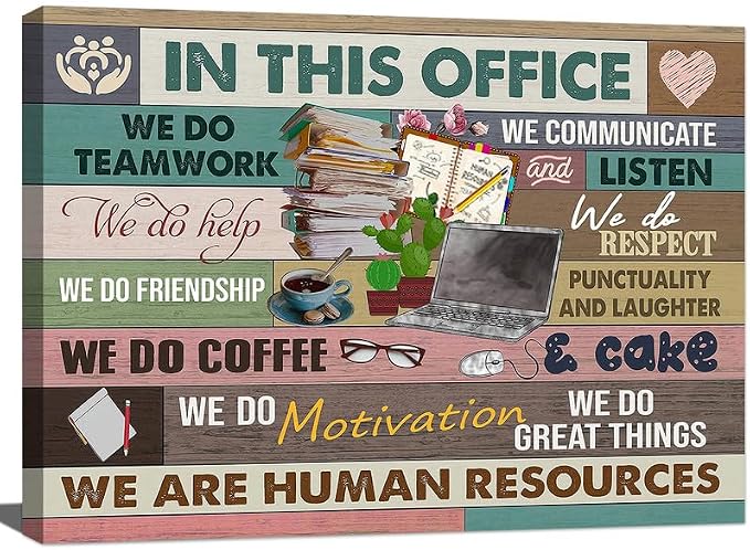 Inspirational Wall Art for Office In This Office We Are Human Resources Wall Art Office Wall Decor Modern Motivation Quotes Painting Prints Prints Artwork for Home Office Decor 16x12in Framed