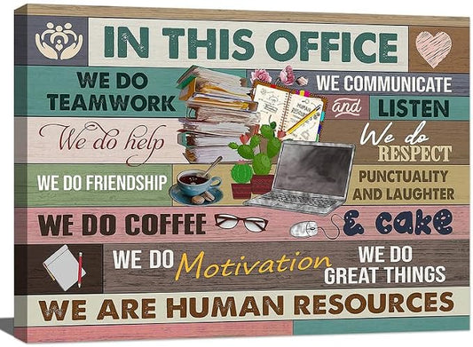 Inspirational Wall Art for Office In This Office We Are Human Resources Wall Art Office Wall Decor Modern Motivation Quotes Painting Prints Prints Artwork for Home Office Decor 16x12in Framed