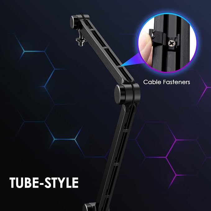 Youshares Blue Yeti Mic Stand with Pop Filter - Premium Mic Arm, Heavy Duty Boom Arm with Cable Management, 3/8" to 5/8" Adapter