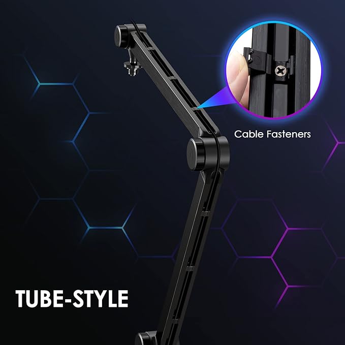 Youshares Blue Yeti Mic Stand with Pop Filter - Premium Mic Arm, Heavy Duty Boom Arm with Cable Management, 3/8" to 5/8" Adapter
