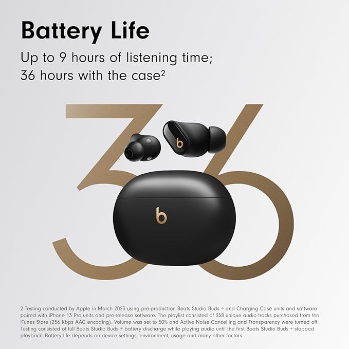 Beats Studio Buds + - Black / Gold with AppleCare+ (2 Years)