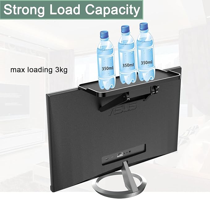 TV Screen Top Shelf Monitor Shelf Adjustable Computer Screen for Office Desk, Cellphone Stand, Media Box, Game Console, Router 11.8 x4.7 inch TV Tray Stand Mount Storage Organizer Bracket