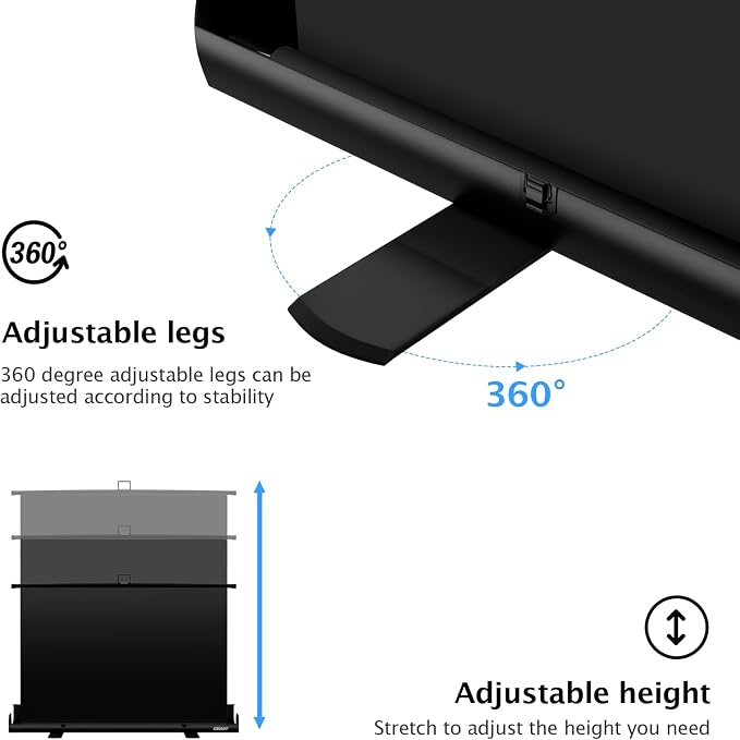 EMART 58x74in Collapsible Black Backdrop Screen, Retractable Chroma Key Panel for Photo Background Removal, Portable Wrinkle-Resistant Backdrop with Stand for Streaming, Photographic Studio, TikTok