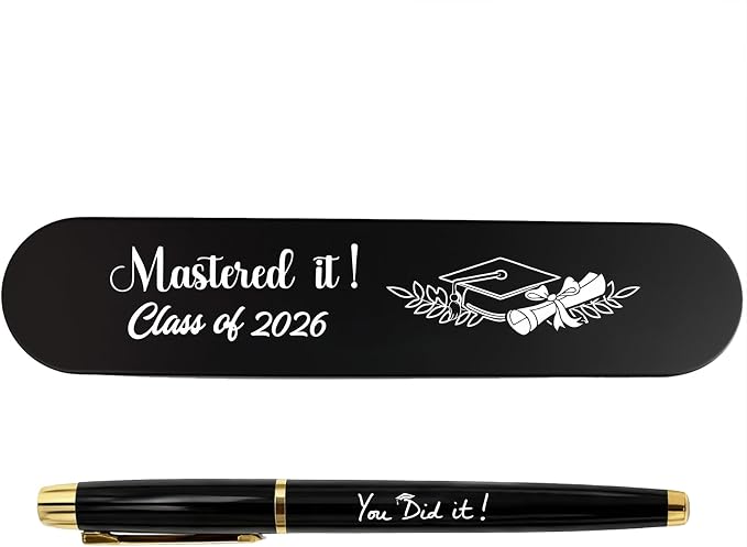 2026 Masters Degree Graduation Gifts - Masters Graduation Gel Pen Gift Set | Master Degree Graduation Gel Pen with Pen Case |Class of 2026 Masters Graduation Gift for Him/Her/Men/Women