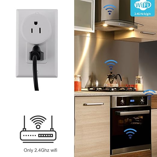 Mini WiFi Smart Plug Outlet Voice Remtoe Control with Alexa Works with Google Assistant IFTTT, Tuya Smart APP Timer ,No Hub Required