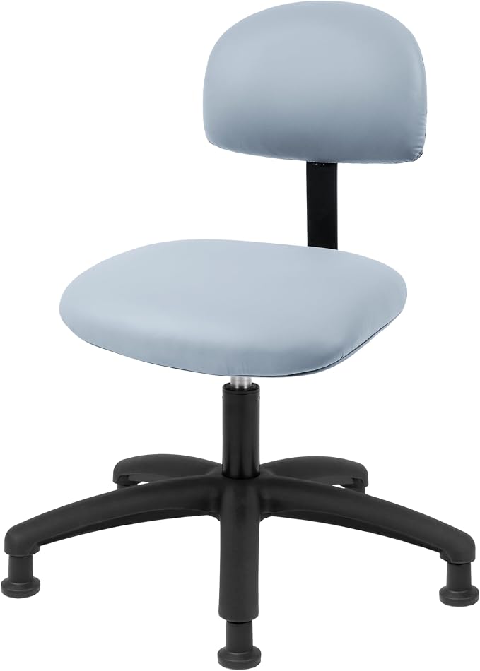 FSS Series Square seat Medium (19"-27") seat Height Chair. Vinyl-for Office, Garage, Desk, Shop, Computer, Doctor, Medical, Easy to Clean! NO Footring (Gray, Medium, Glides)