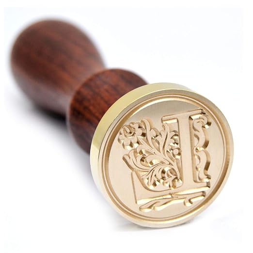 Initial Alphabet Wax Sealing Stamps, Brass Head Wooden Handle, for Thanksgiving Card/Envelope/Gift Wrap/Wedding Engagement Party Invitation - Letter L