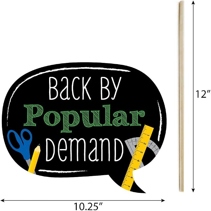 Big Dot of Happiness Funny Classic Back to School - First Day of School Decorations and Photo Booth Props Kit - 10 Piece